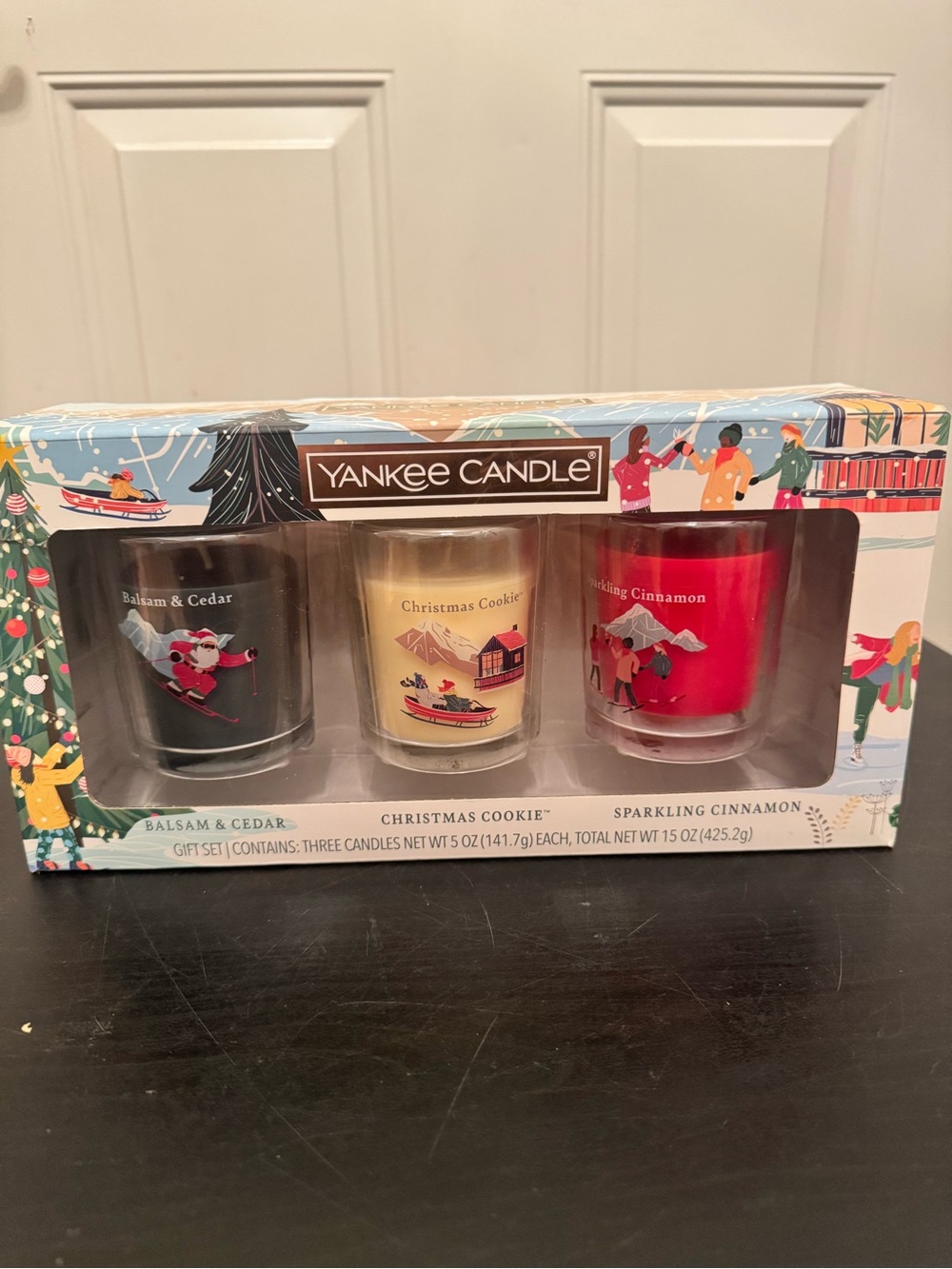 Yankee Candle Christmas Gift Set Trio Fun In The Snow Balsam Cedar Cookie Cinnam